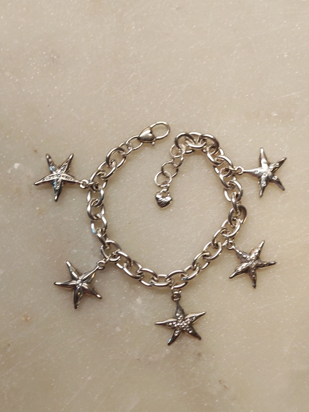 Brighton Starfish Charm Bracelet Silver With Swarovski Crystals